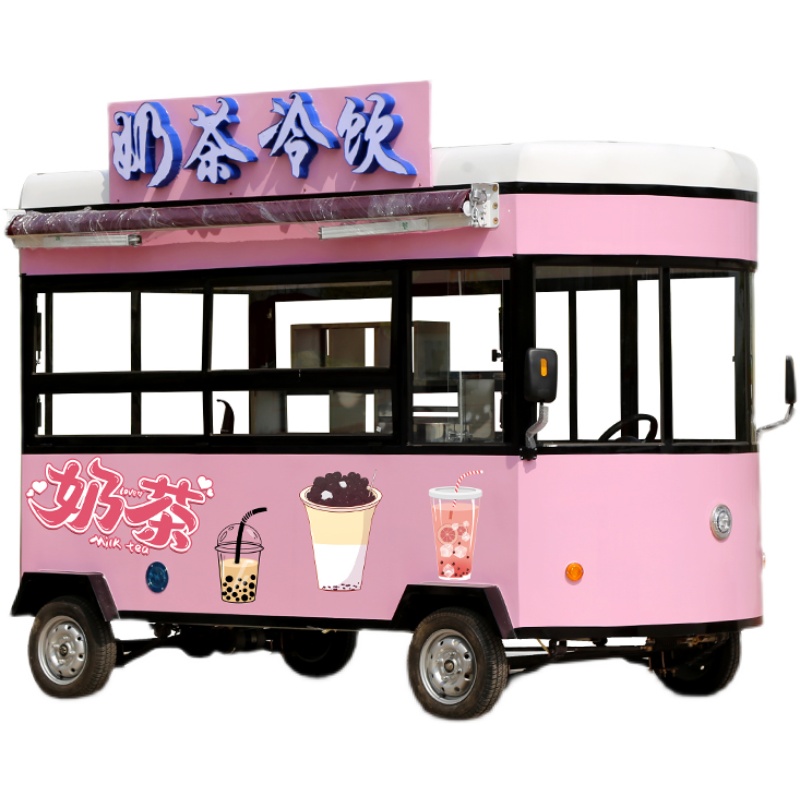 多功能电动早餐车夜市摆摊小吃车冰淇淋奶茶车